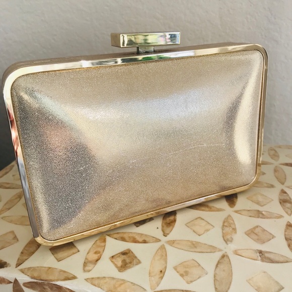 olga berg navy clutch
